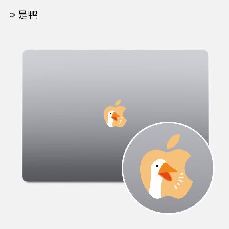 SkinAT电脑Pro14/16 M5创意Logo 贴膜 苹果笔记本Air 13/15 logo保护贴 MacBook Neo配件 是鸭 Pro 16 (M5-M1)