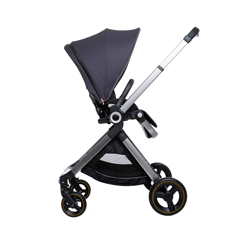逸乐途 elittile 婴儿推车可坐可躺轻便折叠高景观婴儿车宝宝儿童双向手推车 欧洲版-靛蓝灰