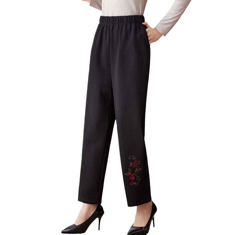 百亿补贴：俞兆林中老年女装冬装加绒裤妈妈装加厚休闲裤奶奶老人保暖裤 Y244K3033 125.9元