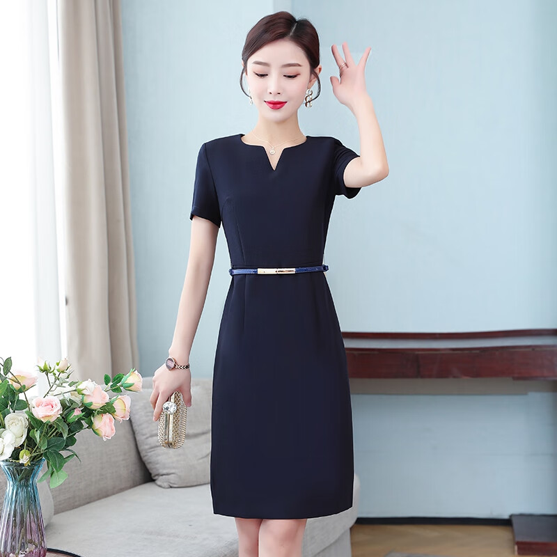 抒描置业顾问工作服连衣裙前台职业女夏美容院售楼接待珠宝店酒店物业