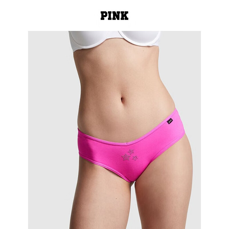 维多利亚的秘密 PINK 舒适简约活泼三角女士内裤 5VG6粉紫色 11153034 S