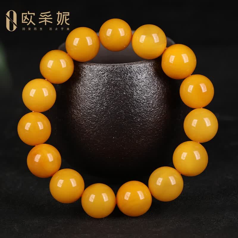 欧采妮（OUCERNY）【收藏老蜡手串】 孤品琥珀老蜜蜡手串天然满蜜单圈男士女款手链 A1081(尺寸约15mm+重量约27.75g)怎么样,好用不?