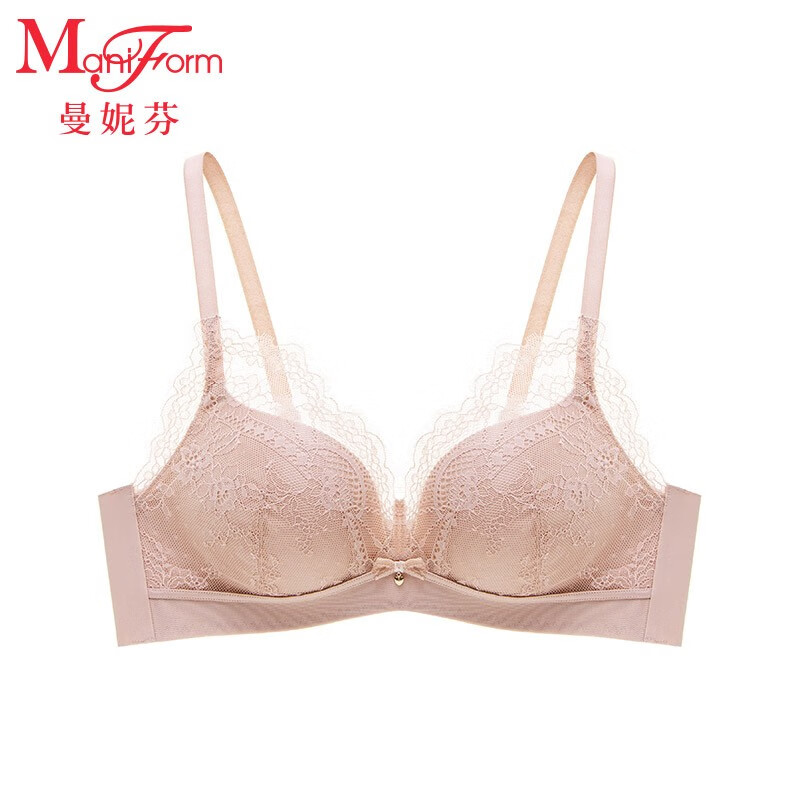 曼妮芬性感蕾丝内衣舒适无钢圈小胸聚拢文胸女士胸罩 100 粉色 80C 京东折扣/优惠券