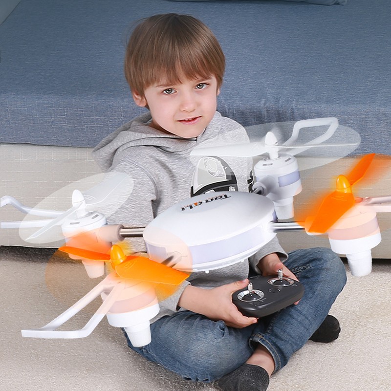 童励合金四轴飞行器感应无人机手势航拍高清重力遥控飞机儿童玩具 遥控款白色720P航拍摄像头