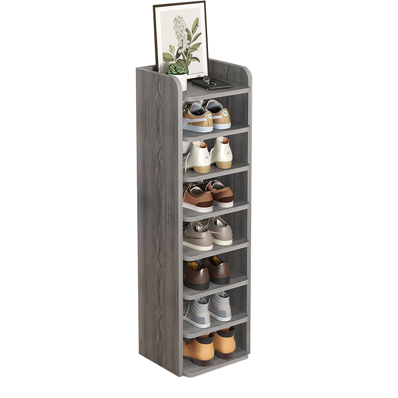 人文成家 鞋架简约门口窄小入户小鞋架小户型储物收纳架简易多层置物架子 【基础款】两层26cm古檀木色