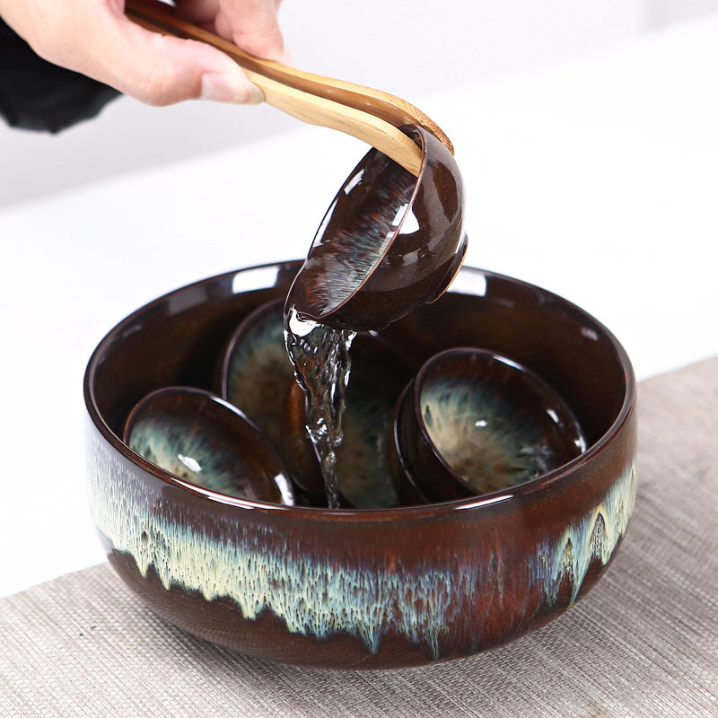 鼎器窑变金沙釉建盏钧窑陶瓷功夫茶具套装整套茶杯茶壶茶道茶艺泡