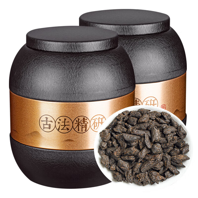 万人茗润山岚碎银子普洱茶 云南普洱熟茶茶叶茶化石散茶糯米香老茶头