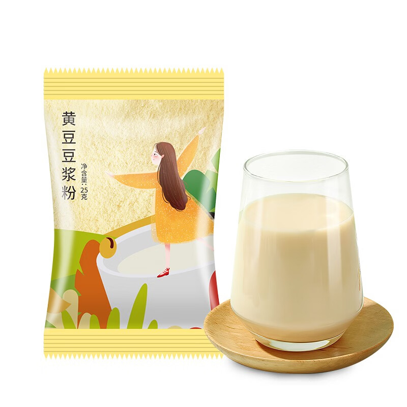 汴都铺子 无蔗糖纯豆浆粉备0添加孕黄黑豆豆浆粉原味30包共750g早餐冲饮 黄豆浆粉5小包试喝怎么看?