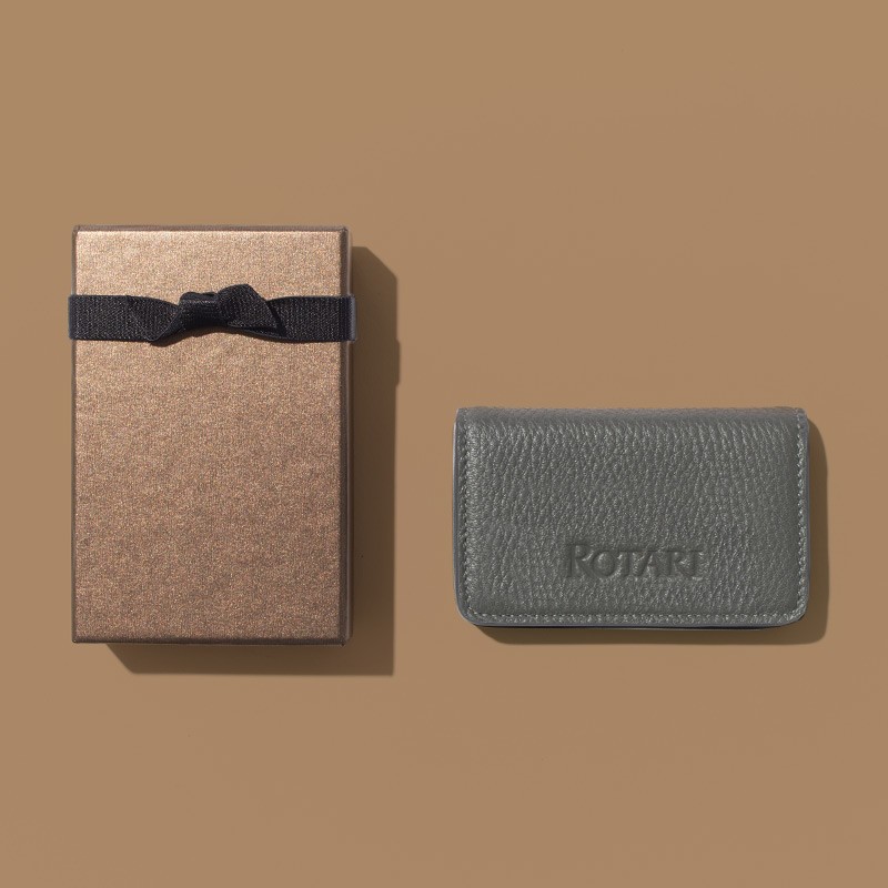 LEATHEROLOGY奥勒吉头层牛皮翻盖名片夹商务男女卡包收纳盒证件包卡套卡盒卡夹 玛瑙黑