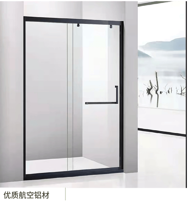 畅玩浴屏一字形家用淋浴隔断一字型淋浴房钢化玻璃浴房浴室移门屏风简