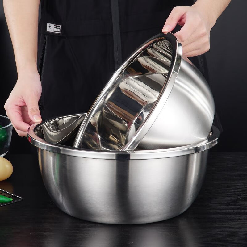 金汤银饺316升级款不锈钢盆调料盆洗菜淘米和面盆家用厨房特厚打蛋盛汤盆 【18cm+20cm+22cm】 3个