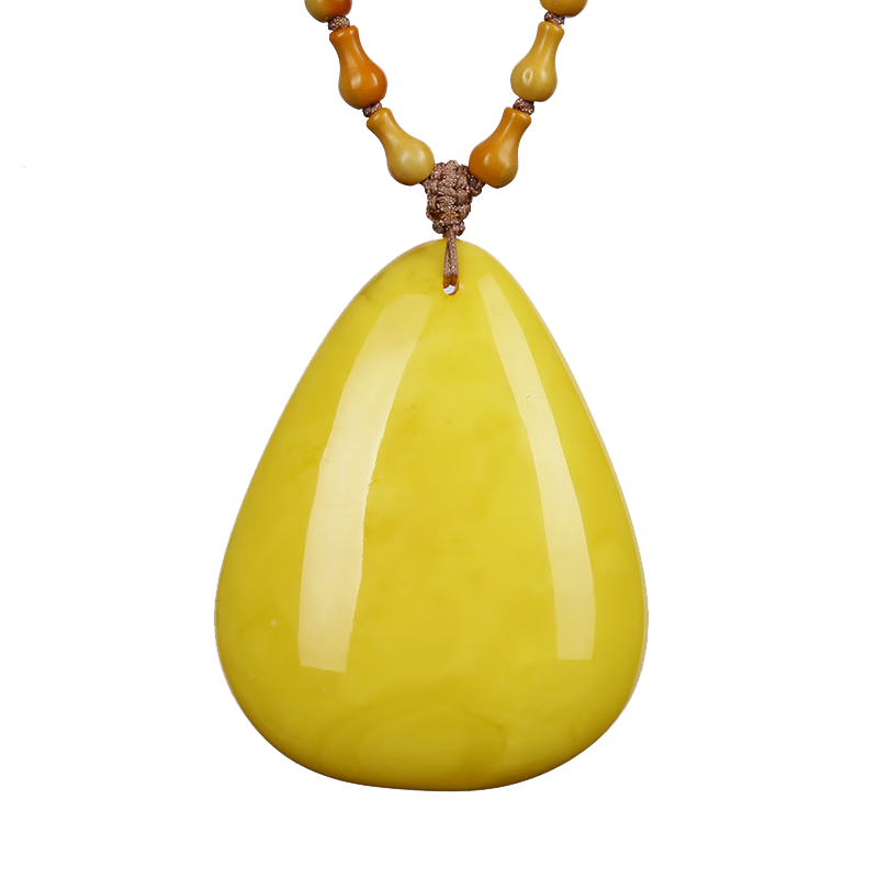 嘉樂(lè )琥珀蜜蠟吊墜男女蜜蠟水滴雞油黃項墜天然無(wú)烤素石毛衣鏈禮物 A款含鏈約16.46克 /A0107