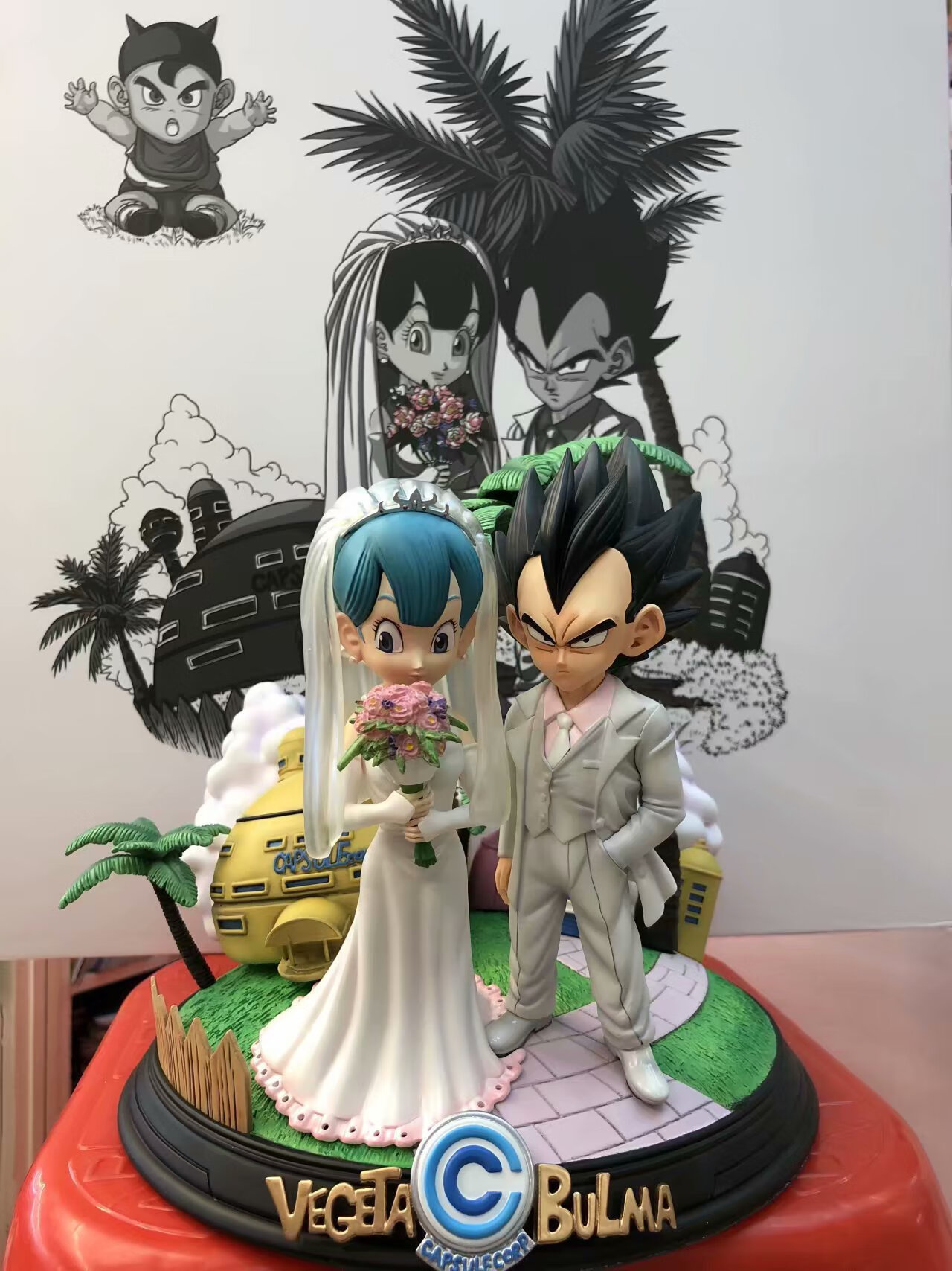 七龙珠 gk结婚 婚礼 贝吉塔和布玛 特兰克斯 布尔玛 手办 随机发