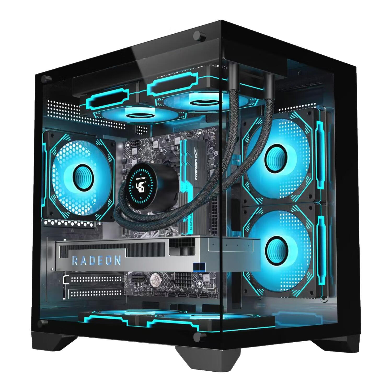 单彩虹全新侧透机箱海景支持x79主板x99游戏机箱无柱持h610/b760显卡