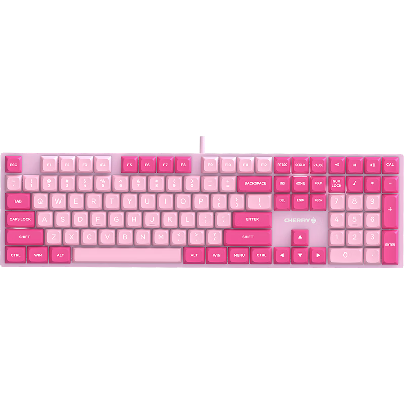 CHERRY 樱桃 KC200 108键 有线机械键盘 粉色拼色 Cherry红轴 无光