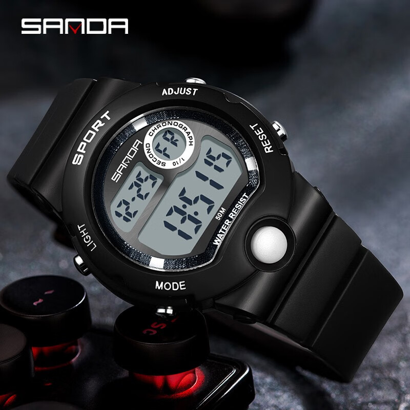 三达(sanda)青少年儿童手表男女款小学生男孩简约时尚潮流防水夜光