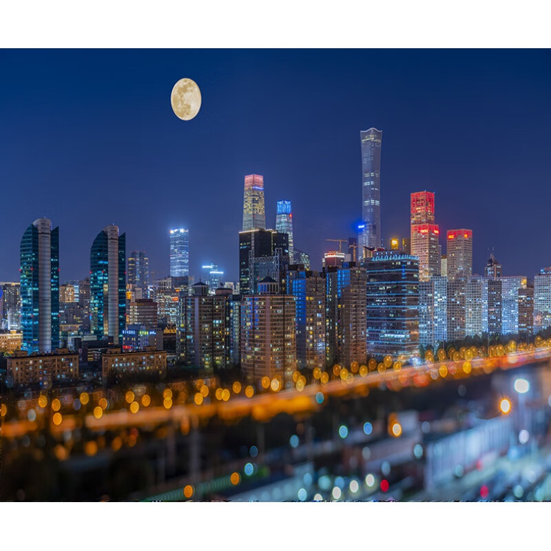 9抖音新款直播间上海城都市夜景背景布3d立体高清背景 按图片做2米宽