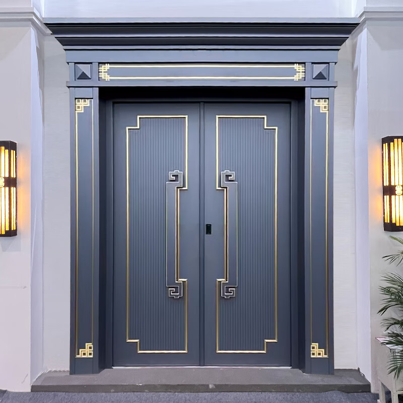 德骊嘉铸铝门别墅大门双开农村轻奢对开门家用乡村自建房子母进户入户