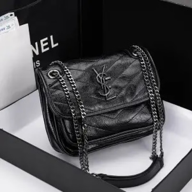 莱菲酷奇包包女新款潮时尚邮差包品牌包包单肩斜挎包niki链条软皮 y标