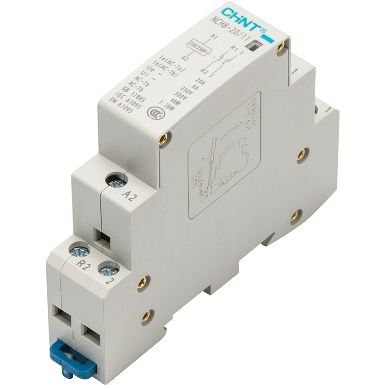 正泰小型单相交流接触器nch8 220v导轨式二常开常闭25a40a2p nch8-40