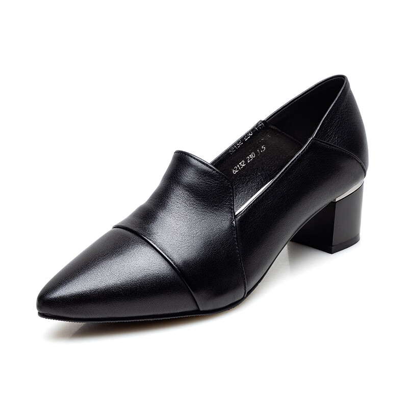 啄木鸟真皮软底尖头单鞋女春秋季妈妈鞋女士皮鞋不累脚时尚女鞋软皮