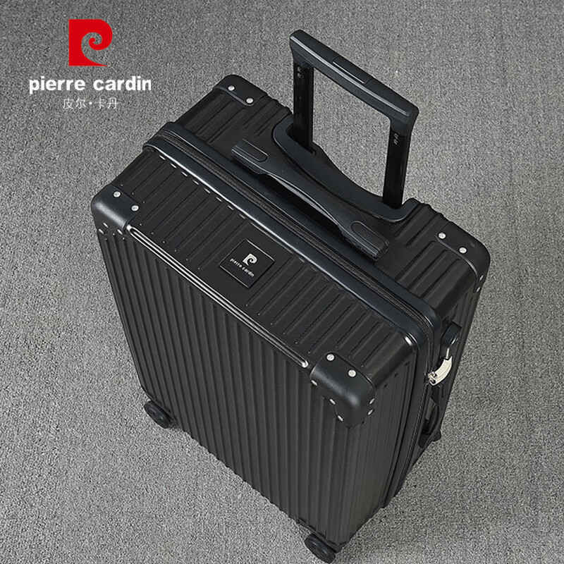 皮尔卡丹（PIERRE CARDIN）行李箱男万向轮时尚拉链拉杆箱大容量旅行箱女28英寸托运密码箱