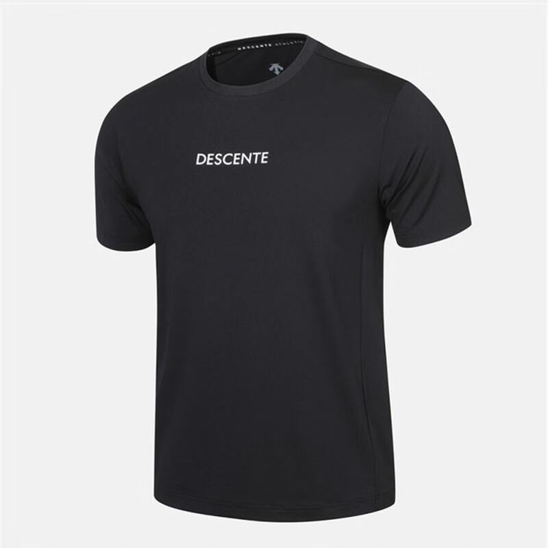 迪桑特(descente)夏季短袖男 字母logo 简约百搭休闲 男士t恤 黑色 90