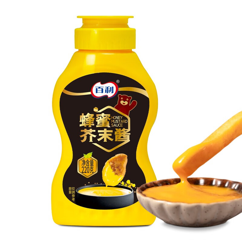 百利蜂蜜芥末酱韩式炸鸡蘸酱寿司商用黄芥末沙拉酱非0脂肪 蜂蜜芥末酱220g