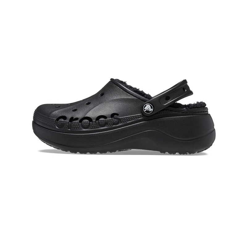 CROCS卡骆驰贝雅云彩暖棉洞洞鞋休闲棉鞋|208708 黑色-001 36 /37(230mm)