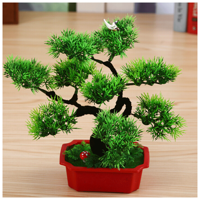 仿真盆景松树假绿植植物盆栽摆设装饰室内客厅小摆件j8 松柏树c