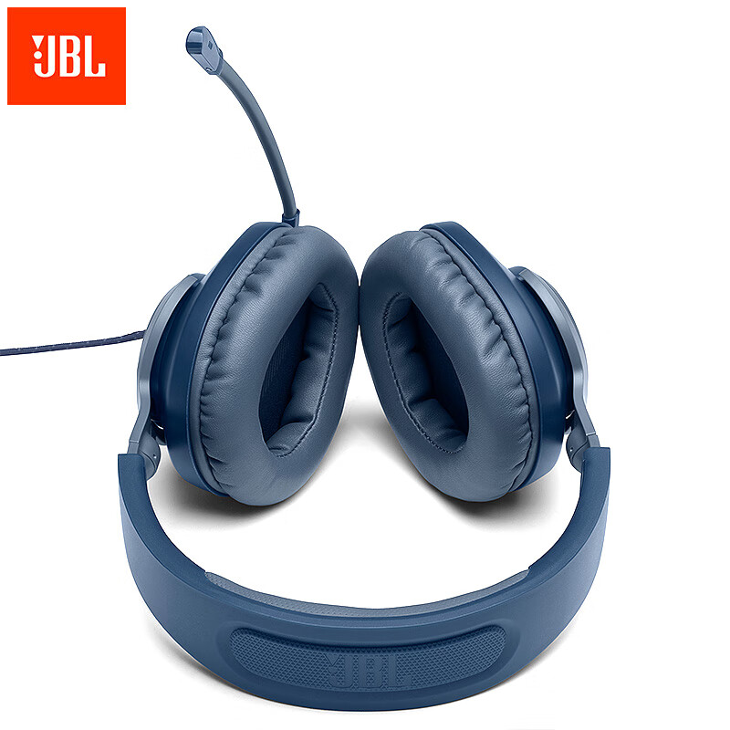 JBL 量子风暴Q100 头戴式游戏耳机电竞耳麦 7.1虚拟环绕立体声带麦话筒电脑手机有线 王者荣耀吃鸡耳机 蓝色