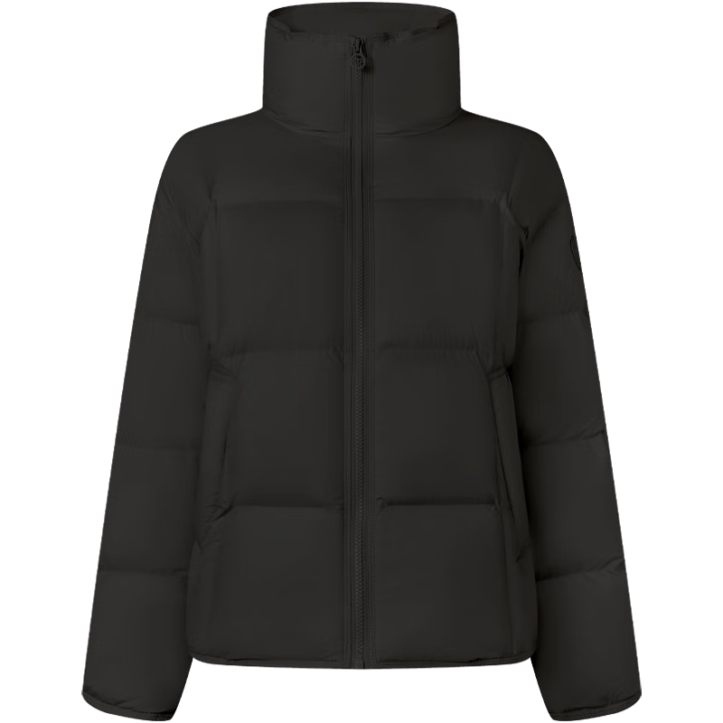 坦博尔羽绒服女短款立领时尚羽绒外套旷野美拉德530378Z 黑色 160 