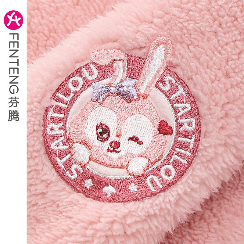 芬腾【羊羔绒】情侣睡衣女秋冬新款加厚珊瑚绒加大码家居服男套头套装 初恋粉【单女款】 M 建议:女90-110斤,男100-120斤