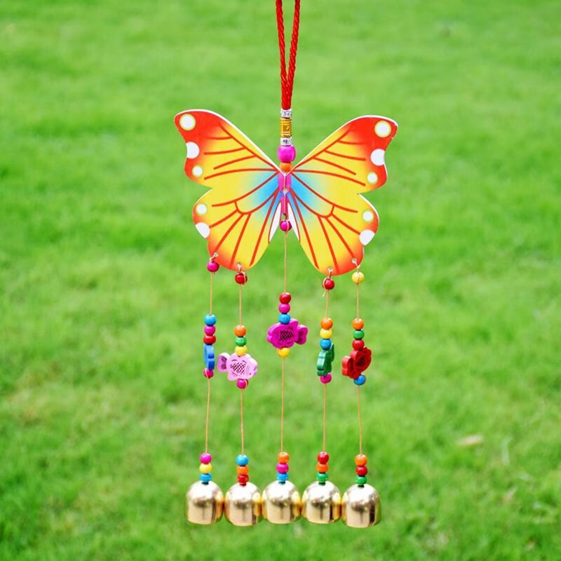 风铃云南丽江民族风东巴特色手工艺木板彩孔雀风铃挂件饰品旅游纪念品