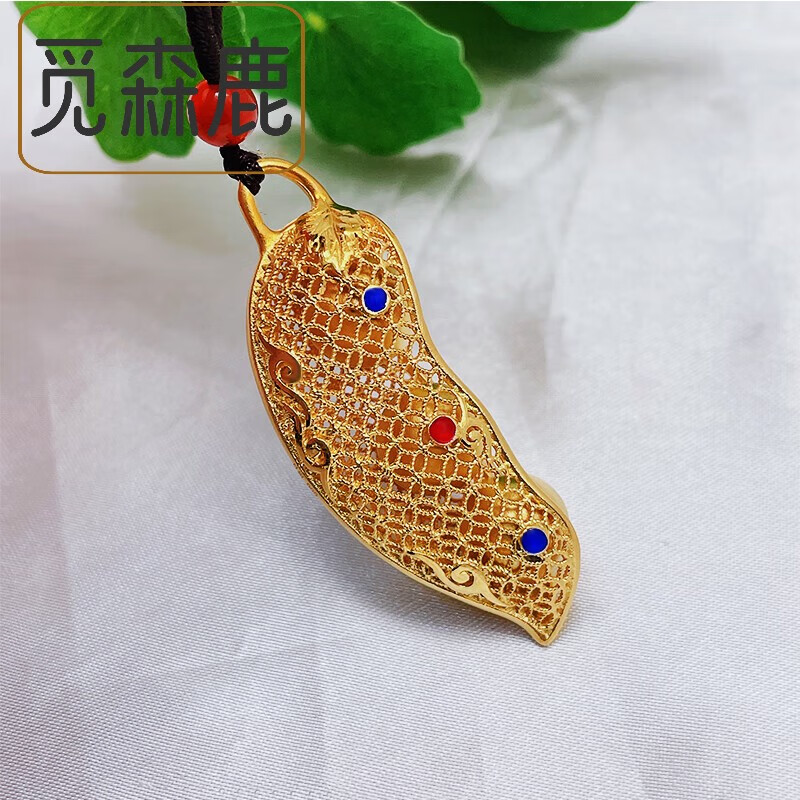 觅森鹿s999足银四季平安豆吊坠转运招财福豆项链时尚银饰挂坠足银礼物