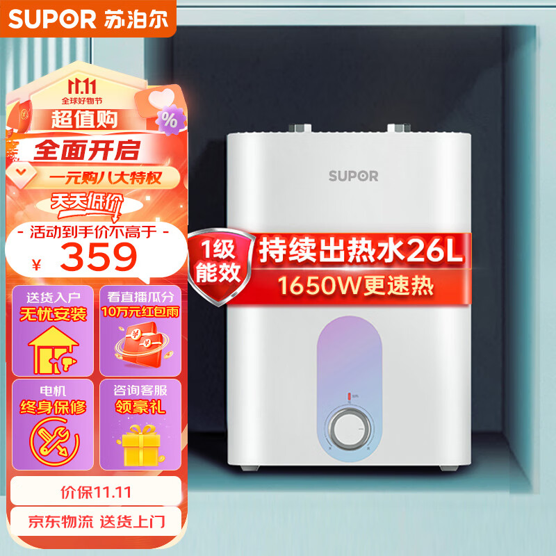 苏泊尔(SUPOR)一级能效6.8L迷你电热水器 小厨宝厨房热水器速热式 1650W家用储水式热水宝 UK05怎么看?