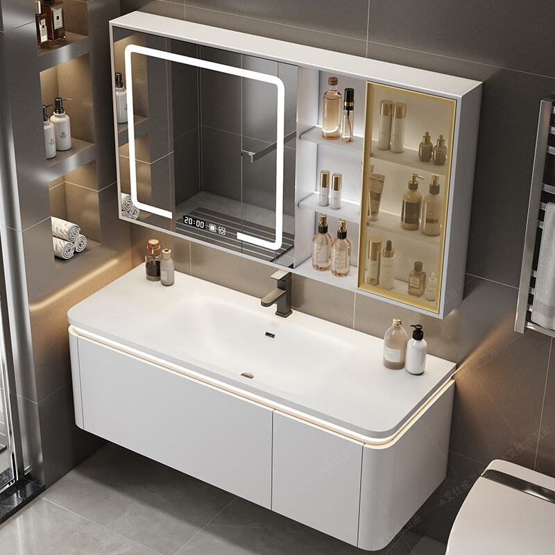 浴室柜奶油风陶瓷一体盆2024新款可耐丽奶油主卧卫生间洗漱台洗手