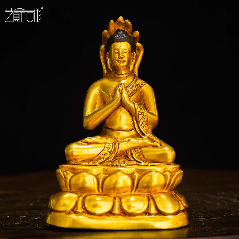 艺巅吉彩藏传铜鎏金《龙尊王佛》神像摆件居家佛堂神龛供奉佛像会议室