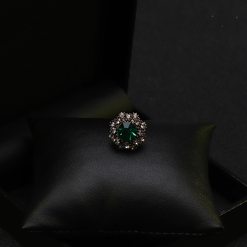 贻贝西服胸针男深色复古设计水晶衬衫领口领针扣 唯美气质百搭西装小