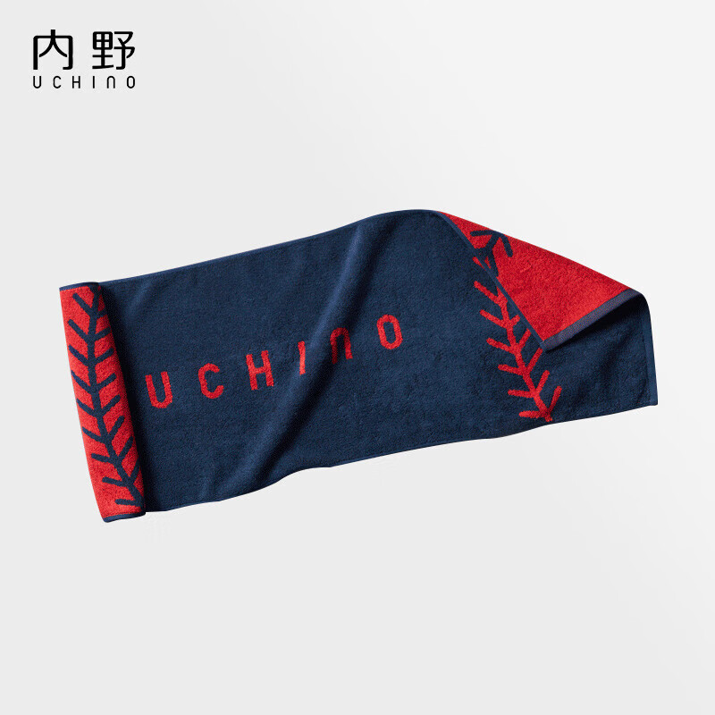 內(nèi)野（UCHINO）運動巾運動毛巾純棉加大吸汗巾健身房跑步游泳擦臉巾深藍