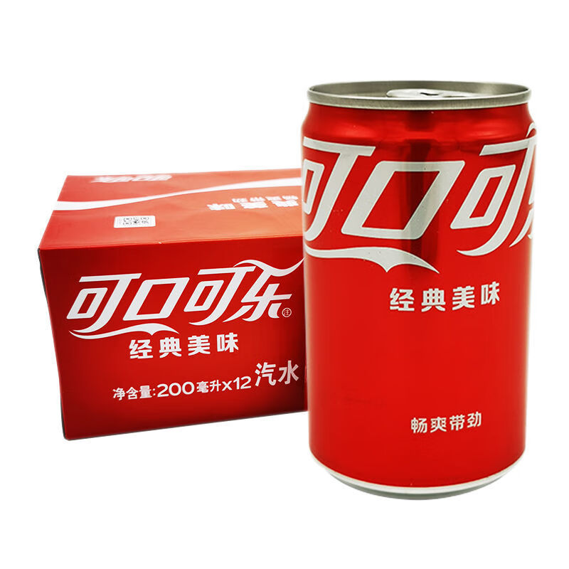 mini迷你罐 含糖/可乐200ml*12罐 整箱 【含糖】可乐200ml*12罐