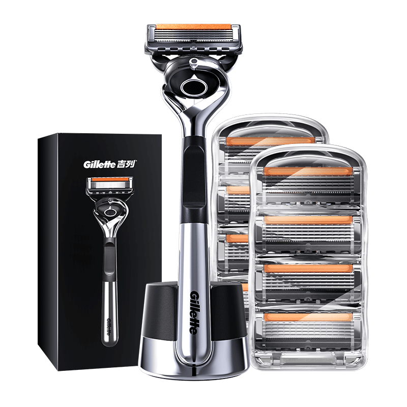吉列锋隐5致顺 剃须刀手动便携款 1刀架9刀头 5层刀片 男士手动剃须男朋友礼物 京东自营旗舰 非吉利 刮胡须刀