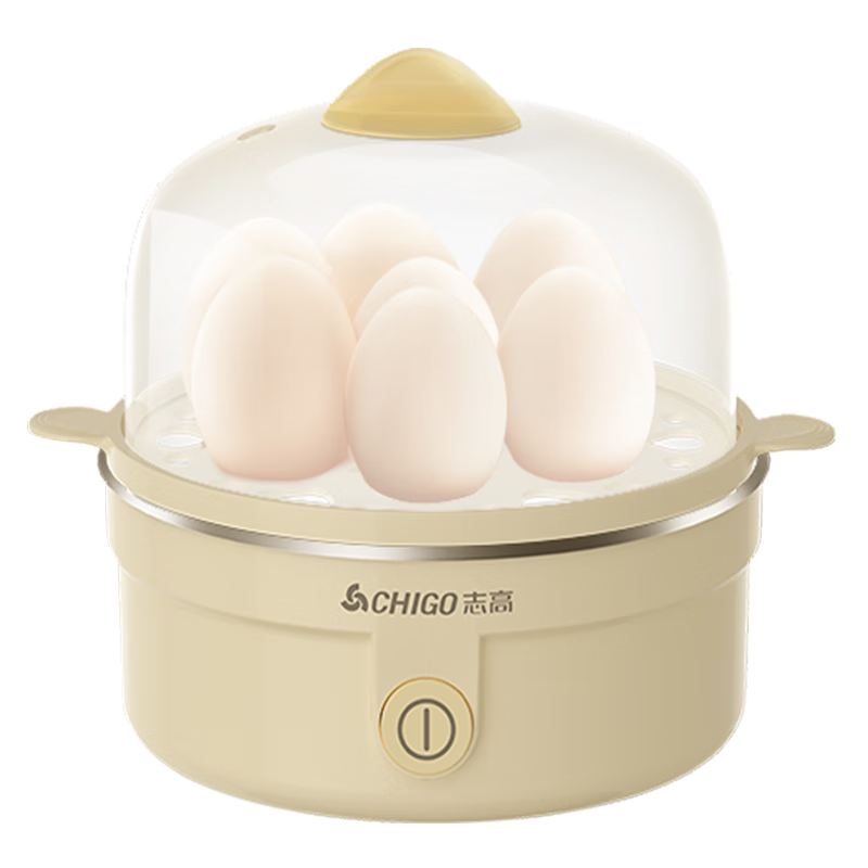 志高（CHIGO）煮蛋器家用蒸蛋器 防干烧煮蛋X器 蒸蛋机可煮7个蛋 配304不锈钢蒸碗 ZDQ208