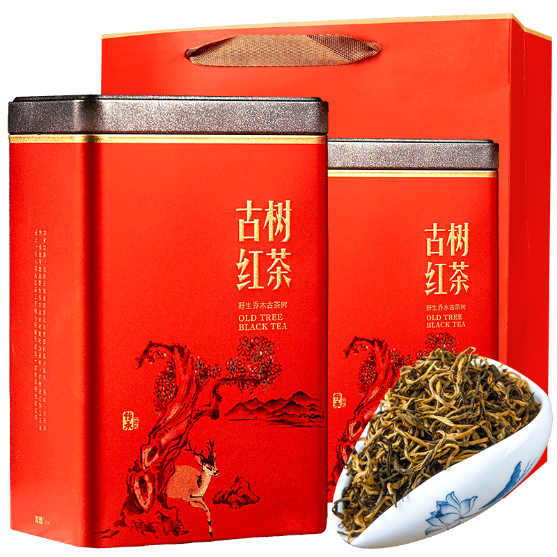 一品萃 云南滇紅茶新茶鳳慶茶特級古樹金芽茶葉250g*2罐裝濃香型
