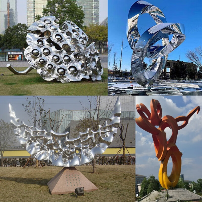 瀛乐 厂家制作不锈钢雕塑校园景观不锈钢金属雕像高速口标志性雕塑摆