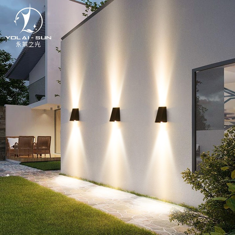 永莱之光 太阳能壁灯超亮户外庭院洗墙灯led室外别墅花园外墙装饰投光