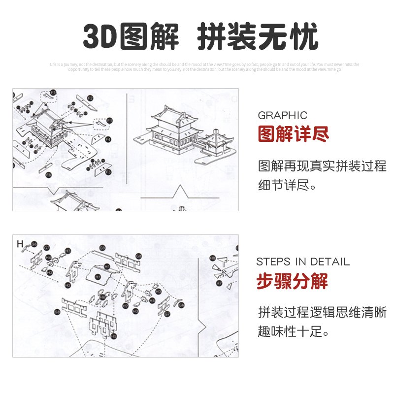 南湖红船模型木质立体拼装模型3diy手工制作帆船拼图摆件成人玩具 红