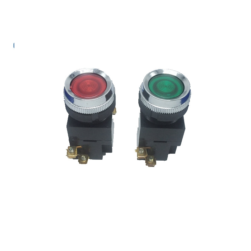 按钮la19-11d带灯按钮220v红绿自复位点动按钮开关 红色 6v