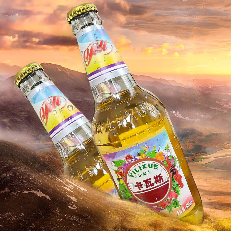 轻即天山花卡瓦斯格瓦斯500ml*4蜂蜜发酵碳酸汽水网红饮料新疆特产