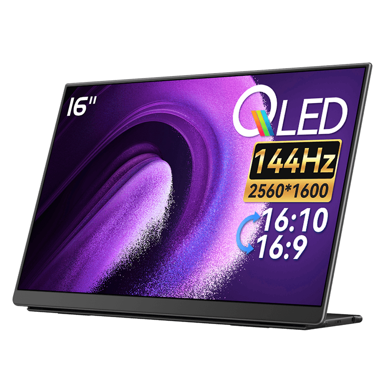 EHOMEWEI 便攜式顯示器16英寸2.5K144Hz 電腦筆記本switch手機(jī)Ps5電競(jìng)擴(kuò)展副屏Q6g